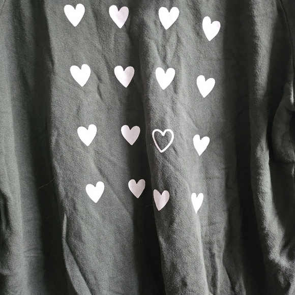 New Sundry Multi Heart French Terry Crewneck Pullover Sweatshirt NWT 1/Small - Picture 5 of 9